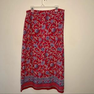 Appleseed's Maxi Wrap skirt with button. Size 18M